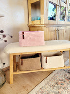 Korb gehäkelt, Wickeltisch Organizer - Regalkorb - Babyzimmer Deko - Aufbewahrungskorb Kinder - Spielzeug Aufbewahrung - Geschenk für Geburt