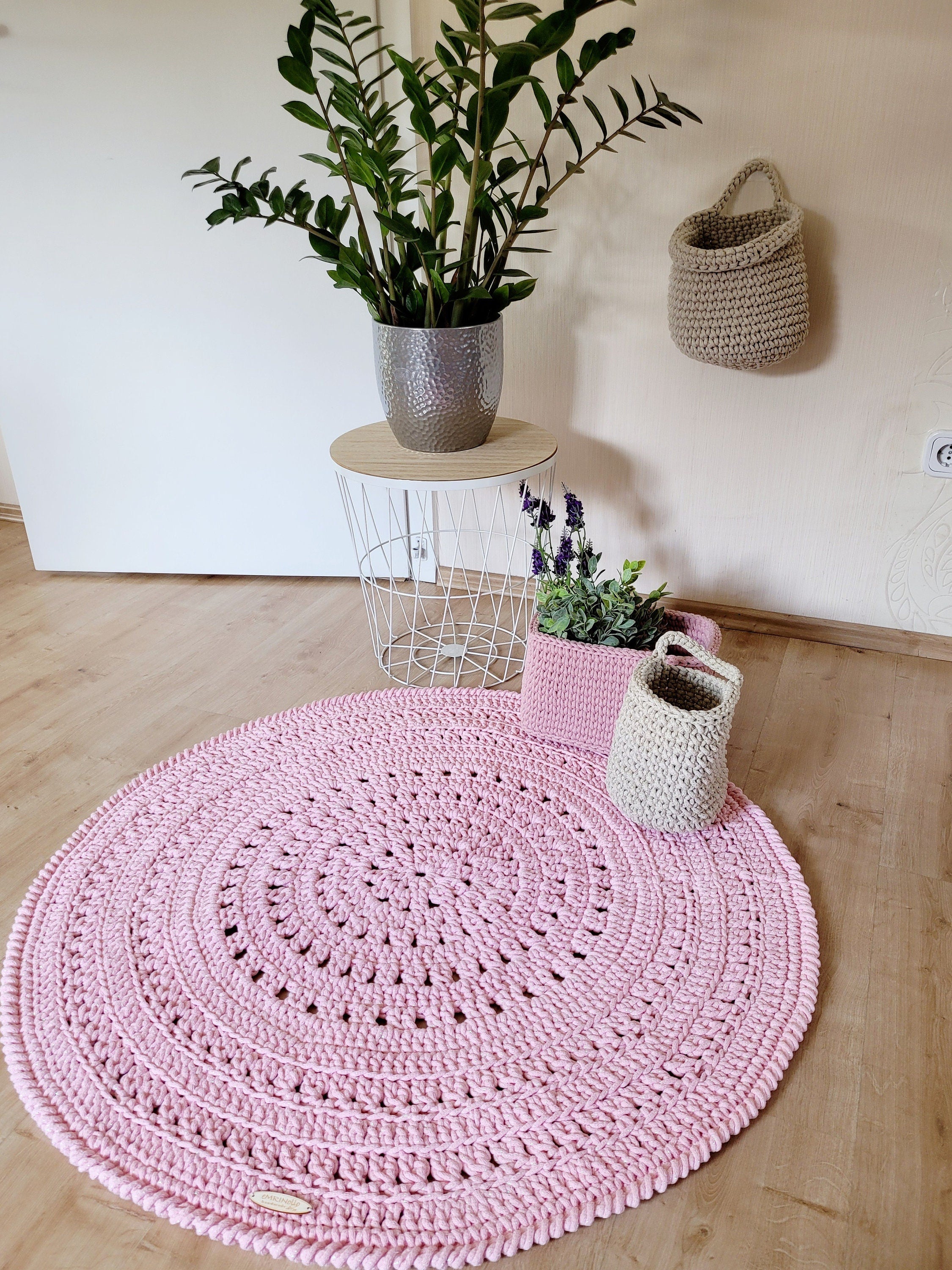 Moderne Teppiche Wohnzimmer - waschbarer Teppich rund -Teppich skandinavisch design – Spielteppich - Babyzimmer Teppich rund - Fantasyroom