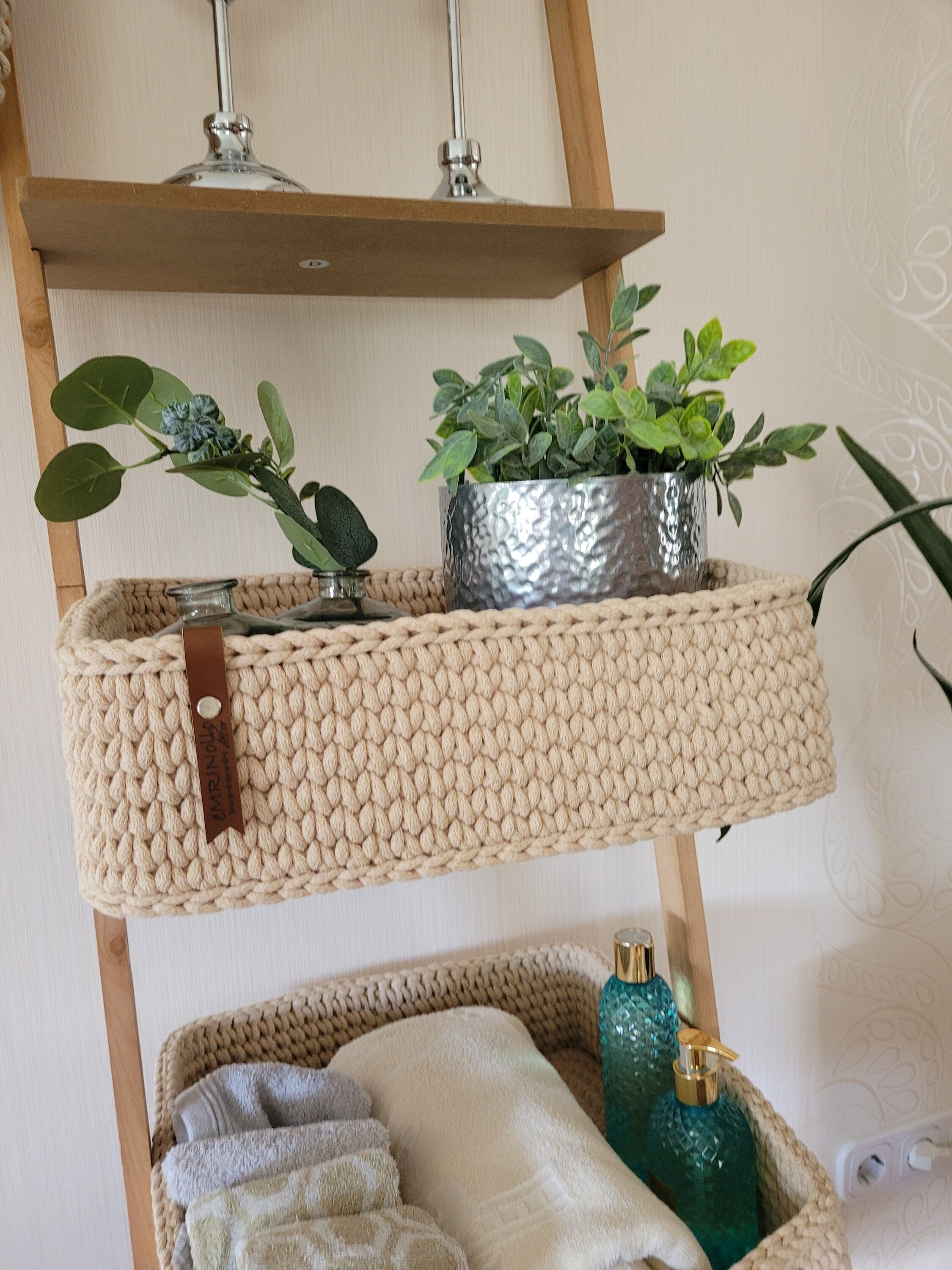 Regalkorb, Badezimmer Organizer, Aufbewahrungskorb eckig, Babyzimmer deko, Körbe für Regal, Tisch dekorieren, Korb für Decken