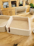 Regalkorb, Badezimmer Organizer, Aufbewahrungskorb eckig, Babyzimmer deko, Körbe für Regal, Tisch dekorieren, Korb für Decken