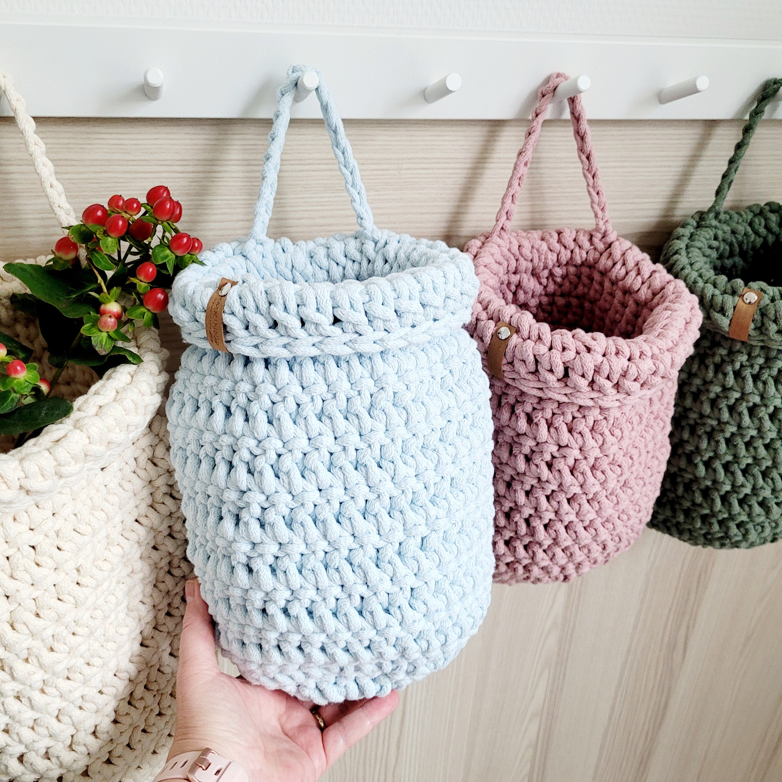 Hängekorb Kinderzimmer - Praktische Wanddeko Babyzimmer und Aufbewahrung in einem! Korb zum Aufhängen - Geschenk zur Geburt - Wandkörbe