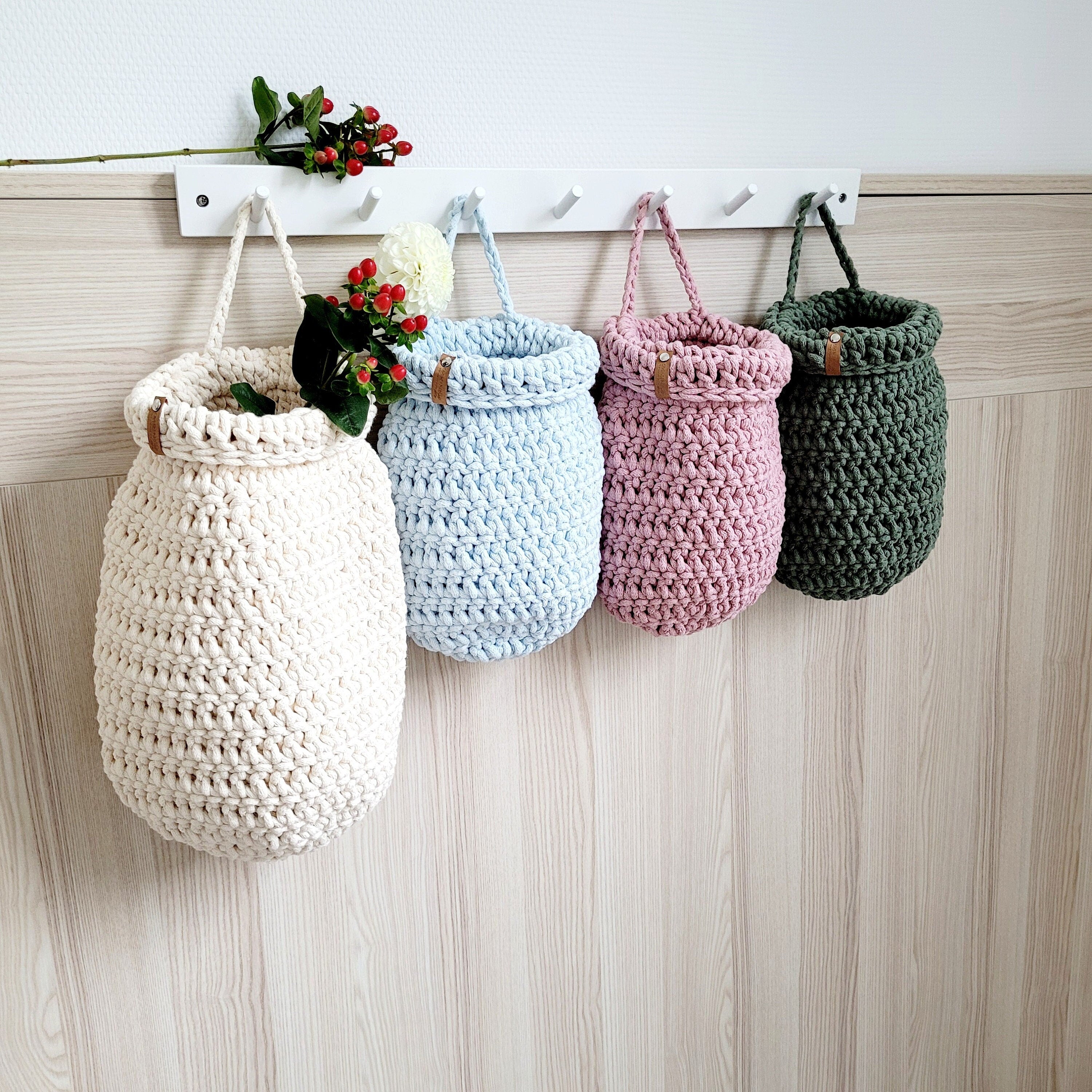 Hängekorb Kinderzimmer - Praktische Wanddeko Babyzimmer und Aufbewahrung in einem! Korb zum Aufhängen - Geschenk zur Geburt - Wandkörbe
