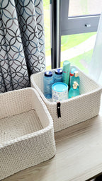 Aufbewahrungskorb eckig als Regalkorb / Badezimmer Organizer / Geschenkkorb/ Aufbewahrungsbox Kinder/ Korb rechteckig/ Wickeltisch Organizer