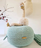 Pouf Ottoman gehäkelt, Babyzimmer deko, Bodenkissen, Sitzkissen, Skandinavisches Kinderzimmer Dekor, Häkelhocker Kinderzimmer, Sitzhocker