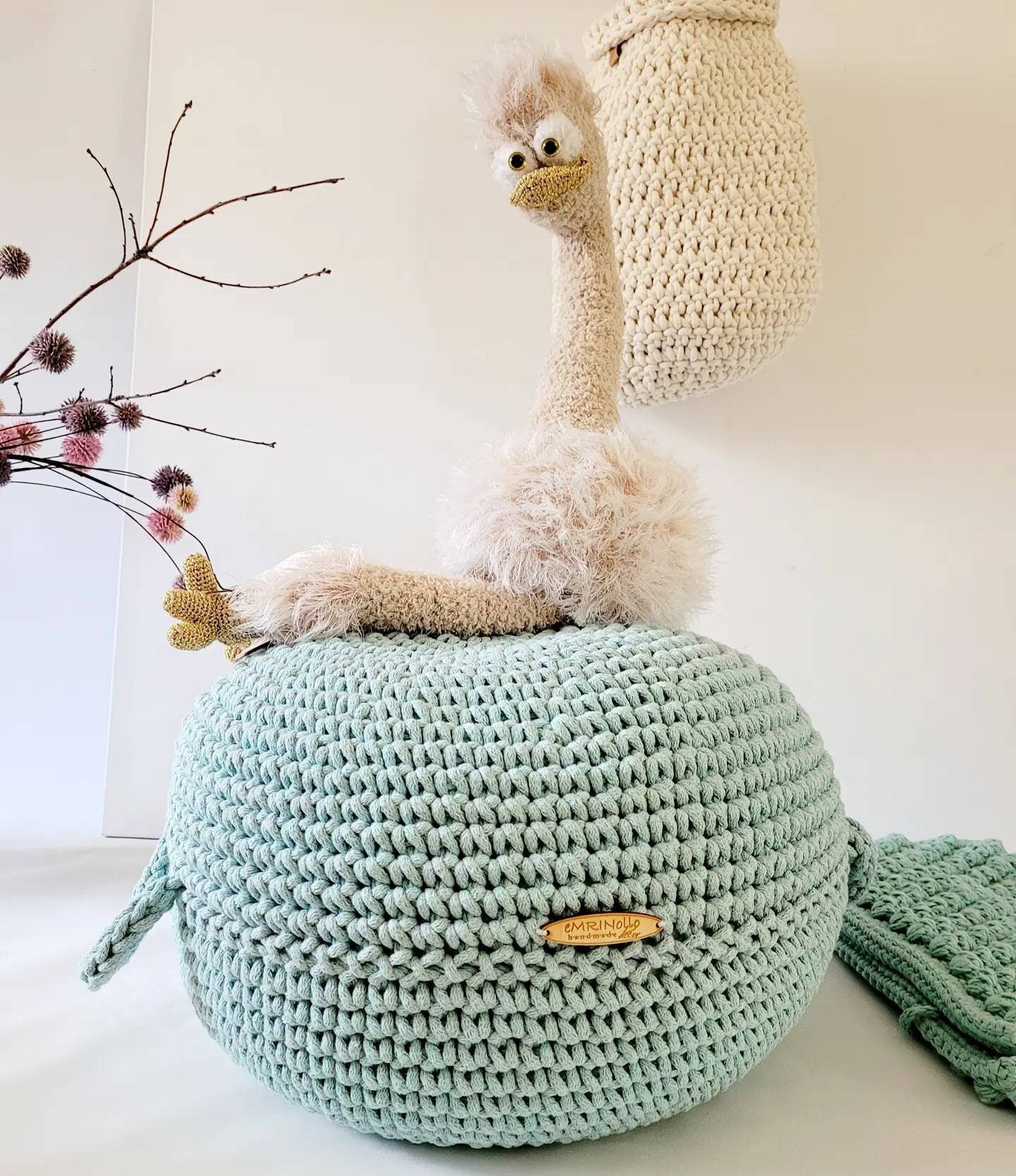 Pouf Ottoman gehäkelt, Babyzimmer deko, Bodenkissen, Sitzkissen, Skandinavisches Kinderzimmer Dekor, Häkelhocker Kinderzimmer, Sitzhocker