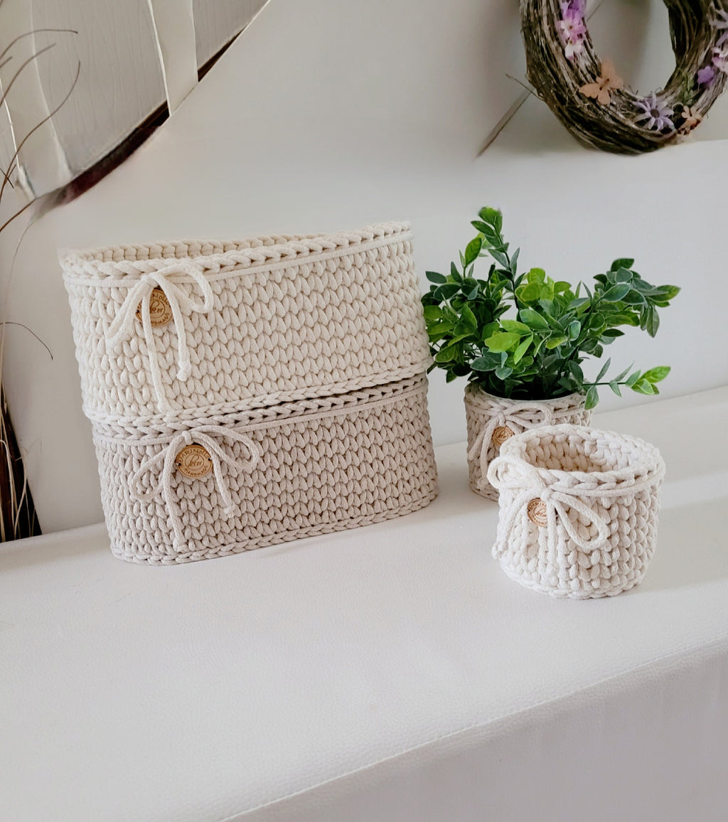 Korb gehäkelt oval Hygienekorb, Kosmetikkorb, Zimmer Dekoration Korb, Badausstattung, Geschenk Korb, Babyzimmer Aufbewahrung oval