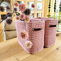 Square high basket - crocheted storage basket, basket for the bathroom, baby room decor, baskets for children's rooms, housewarming gift ide