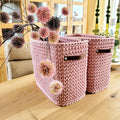 Square high basket - crocheted storage basket, basket for the bathroom, baby room decor, baskets for children's rooms, housewarming gift ide