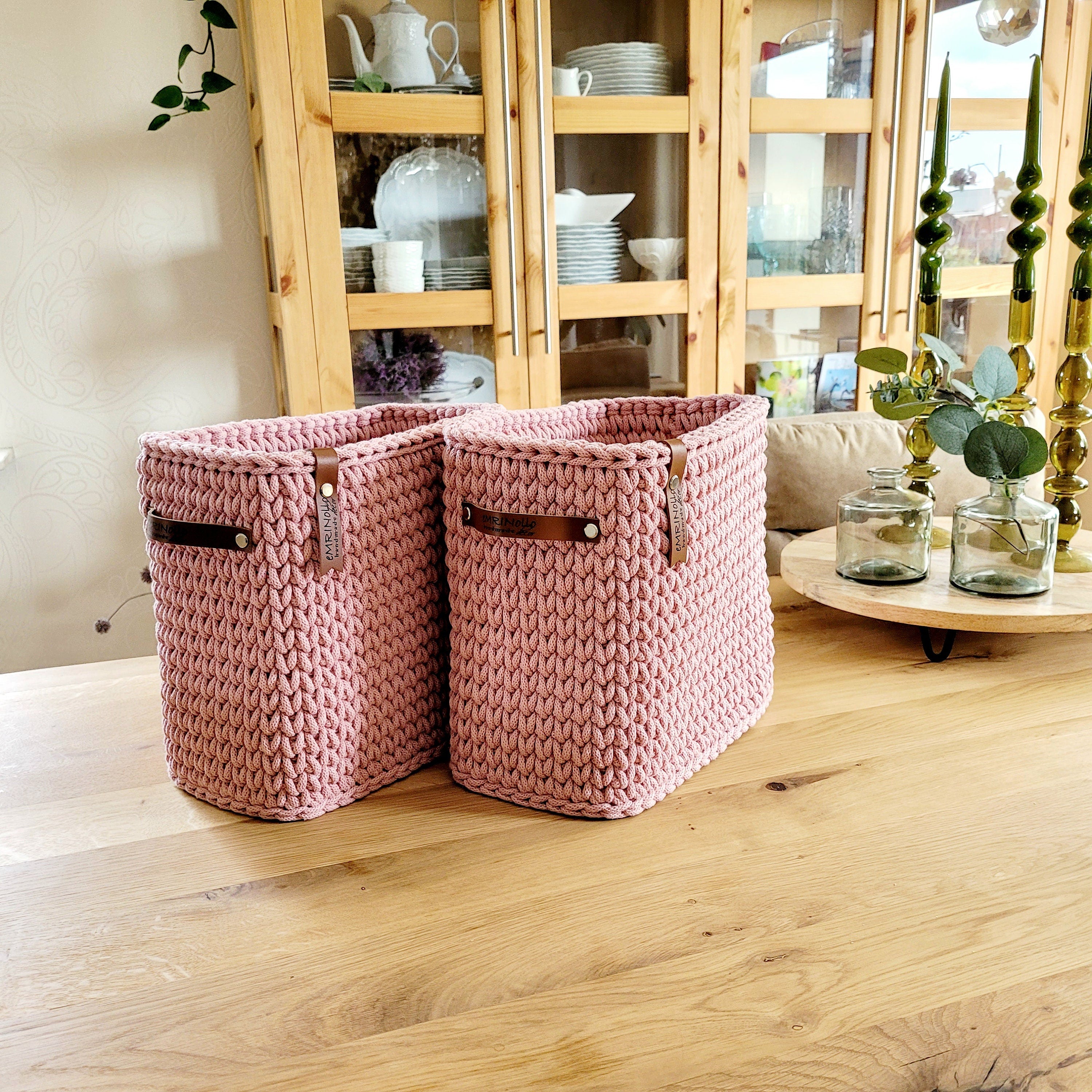 Square high basket - crocheted storage basket, basket for the bathroom, baby room decor, baskets for children's rooms, housewarming gift ide