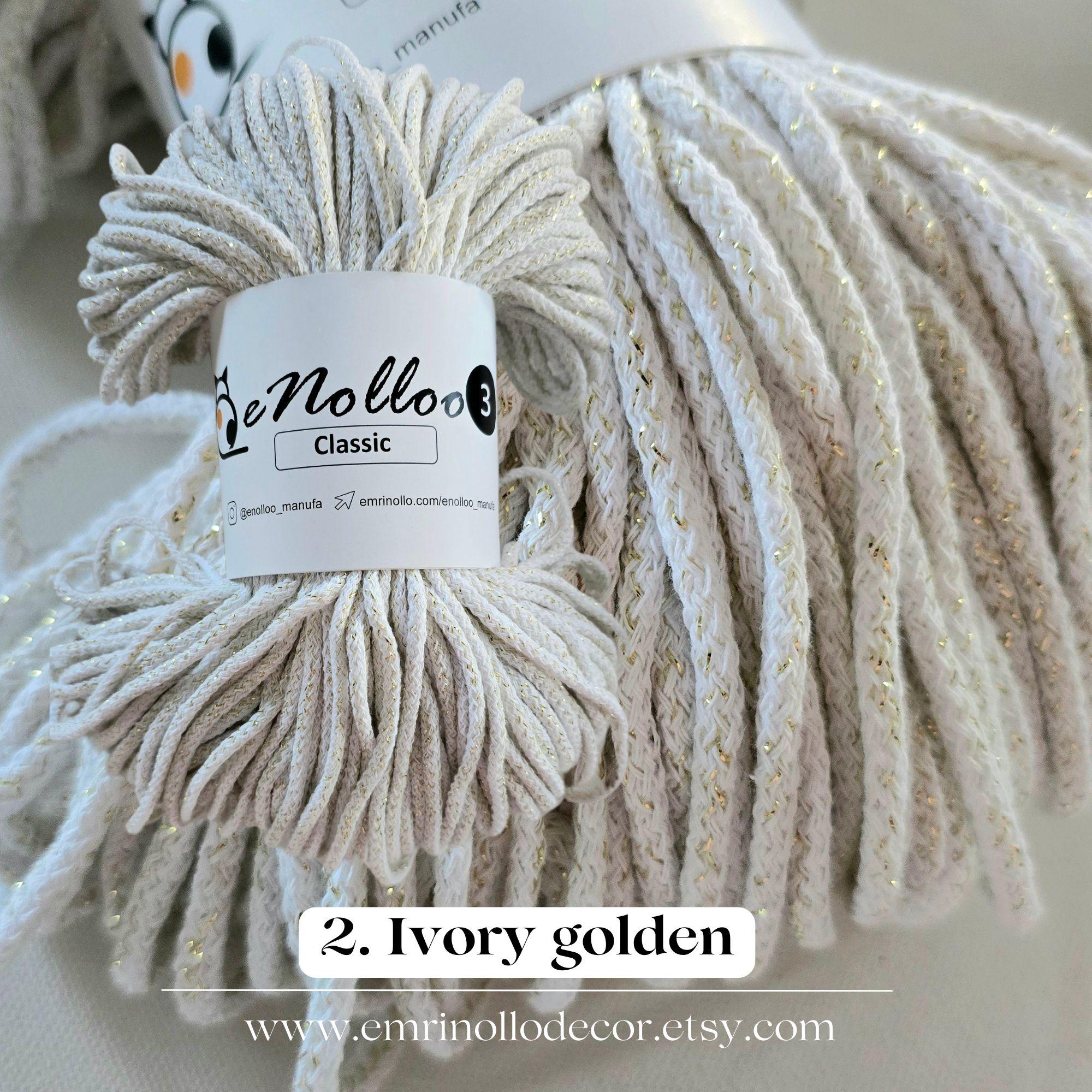Braided cord 3 mm glitter| 100 m | Basic price 1m=0.08 Eur Macrame yarn braided, cotton braided cord, cotton yarn, Cotton cord with glitter