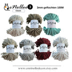 Braided cord 3 mm glitter| 100 m | Basic price 1m=0.08 Eur Macrame yarn braided, cotton braided cord, cotton yarn, Cotton cord with glitter