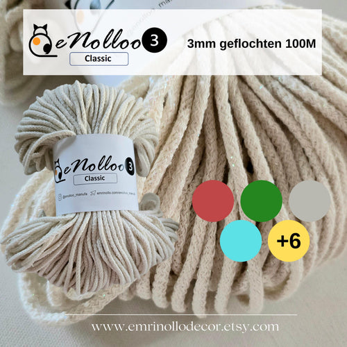 Braided cord 3 mm glitter| 100 m | Basic price 1m=0.08 Eur Macrame yarn braided, cotton braided cord, cotton yarn, Cotton cord with glitter