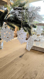 Weihnachtssterne 3er Set, Weihnachtsornament und Deko für den Weihnachtsbaum, Charm Anhänger Schneeflocke, Christbaumschmuck Sterne