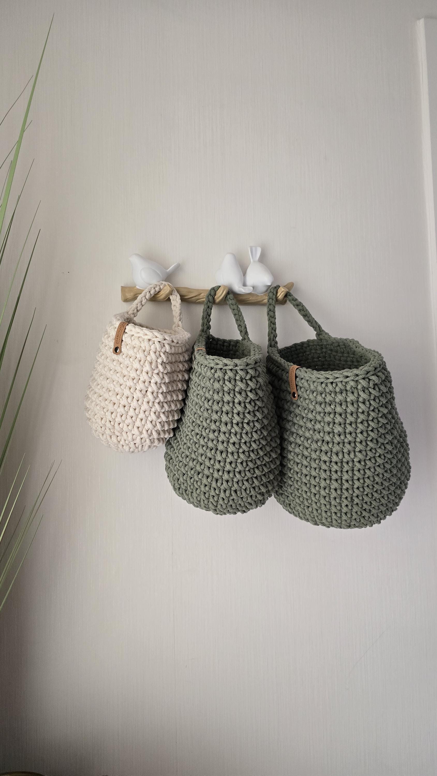 Aufbewahrungskorb Hängekorb Handgefertigte Wohnaccessoires – Skandinavisches Design für Badezimmer oder Babyzimmer