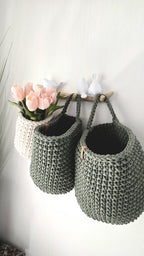 Aufbewahrungskorb Hängekorb Handgefertigte Wohnaccessoires – Skandinavisches Design für Badezimmer oder Babyzimmer