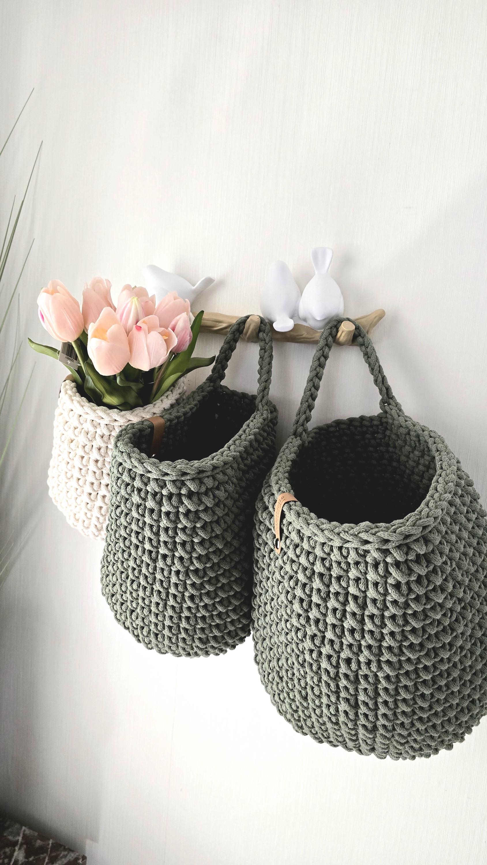 Aufbewahrungskorb Hängekorb Handgefertigte Wohnaccessoires – Skandinavisches Design für Badezimmer oder Babyzimmer