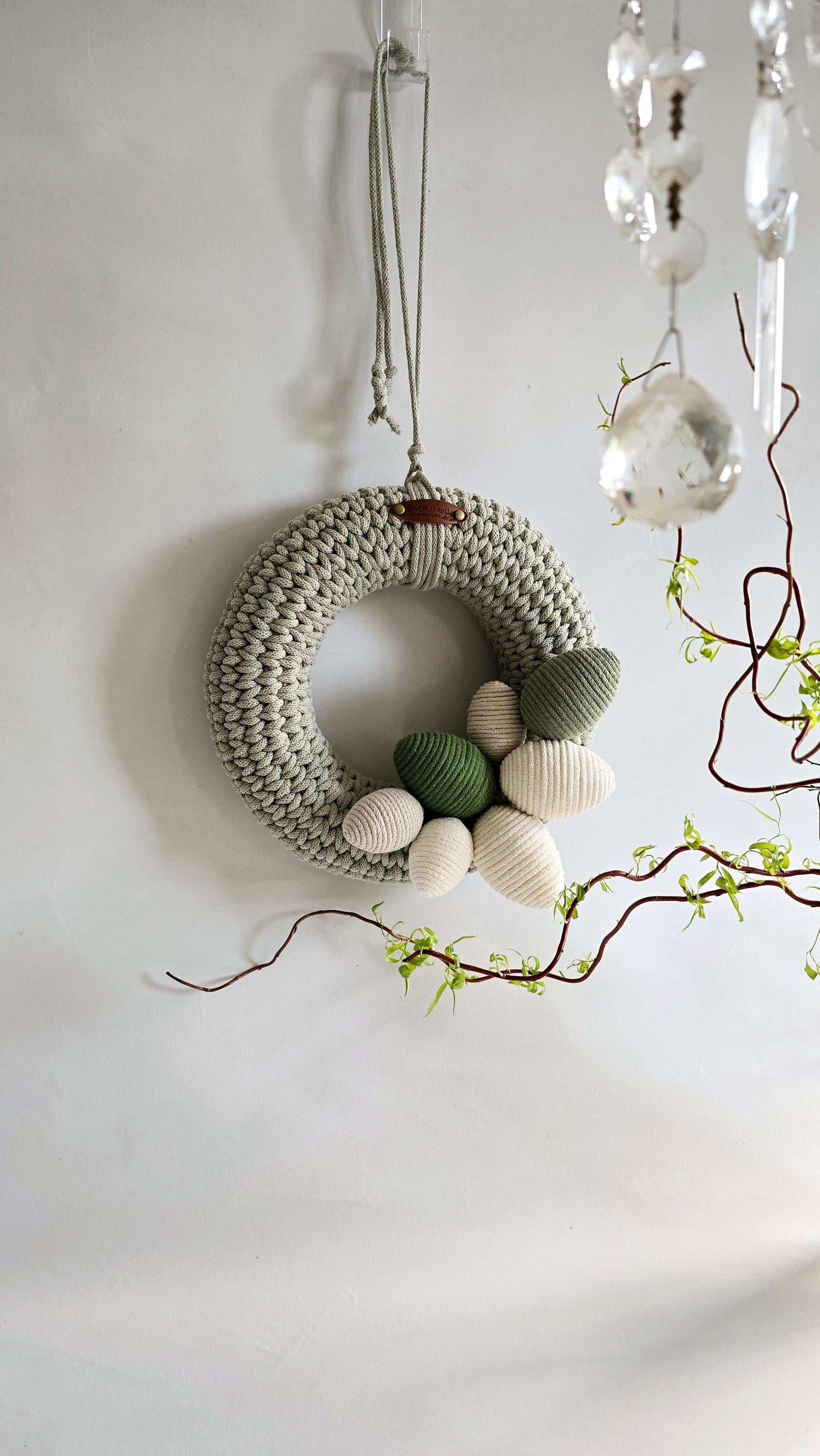 Wandkranz Dekokranz Wanddeko Wohnzimmer – Perfekte Home Decoration in Naturfarben, Geschenke zu Ostern, Türkranz Frühling