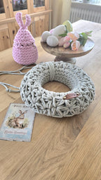 Türkranz handgemacht naturfarben – Skandinavische Wohnaccessoires für stilvolle Wanddeko im Wohnzimmer & Flur, Jasminmuster