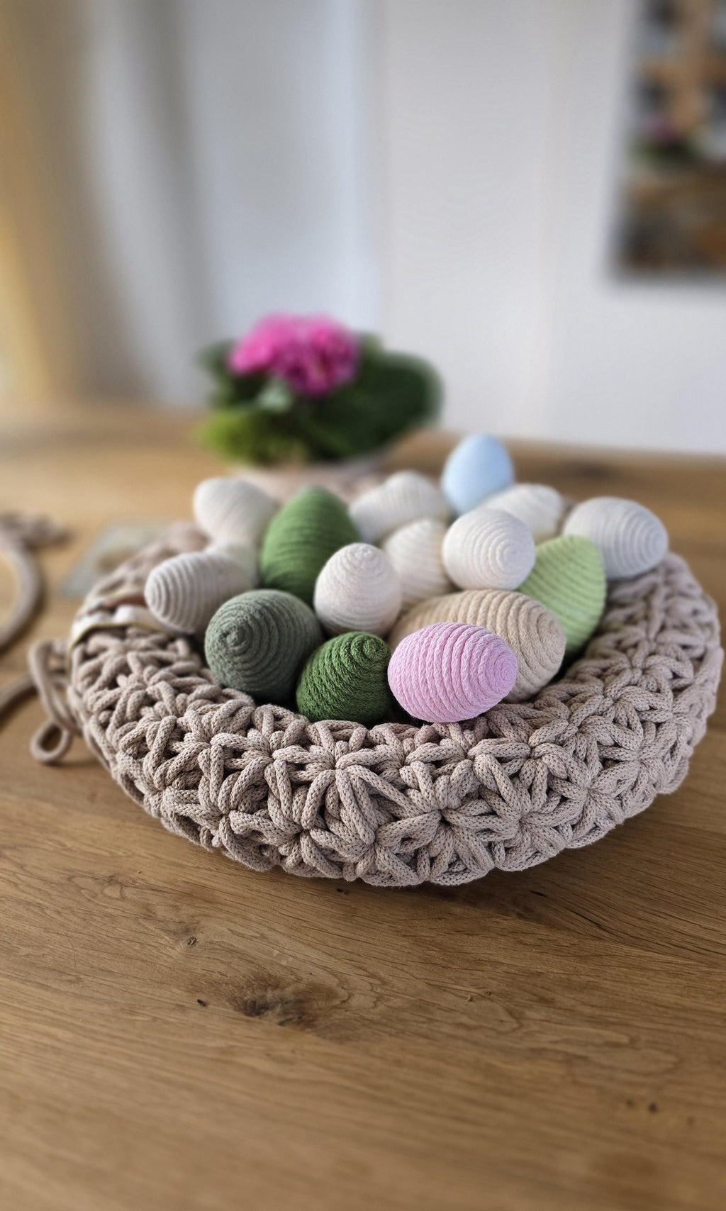 🌿 Hängekranz mit zauberhaftem Jasmin-Muster – für eine stilvolle Wanddeko im skandinavischen Design!