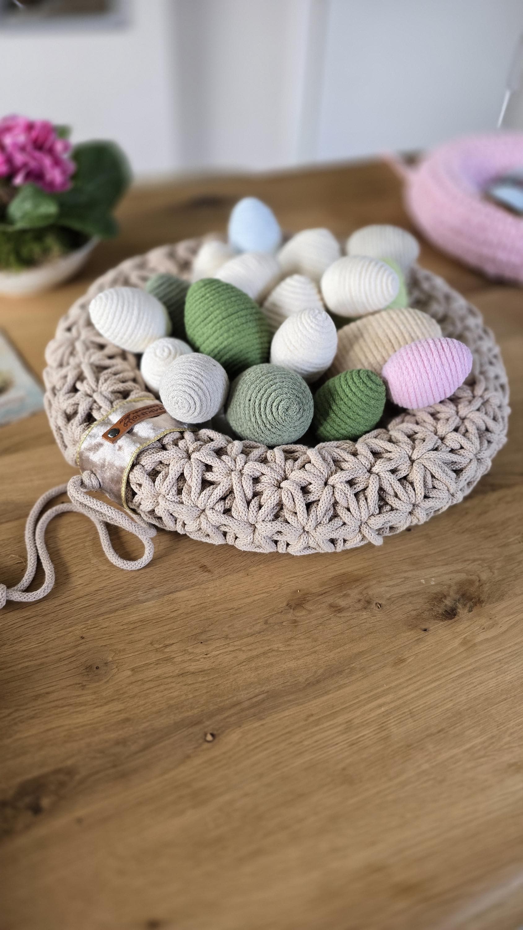 🌸 Moderne Ostereier – stilvolle Osterdekoration aus Baumwollgarn!