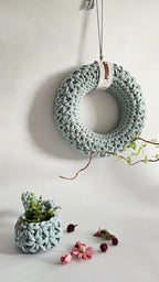 Türkranz Wandkranz Handgemacht – Gehäkeltes Jasmin-Muster in Naturfarben | Skandinavische Home Decoration und Geschenkidee, Wandkranz