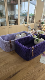 Korb gehäkelt eckig hoch, Untensilo, Kinderzimmer deko, Korb Aufbewahrung, Geschenkidee, Weihnachtsgeschenk, Bad Aufbewahrung