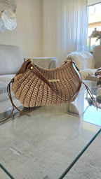 Croissant Bag elegant, shoulder bag as stylish detail, crossbody modern design, handmade handbag, timeless boho evening bag