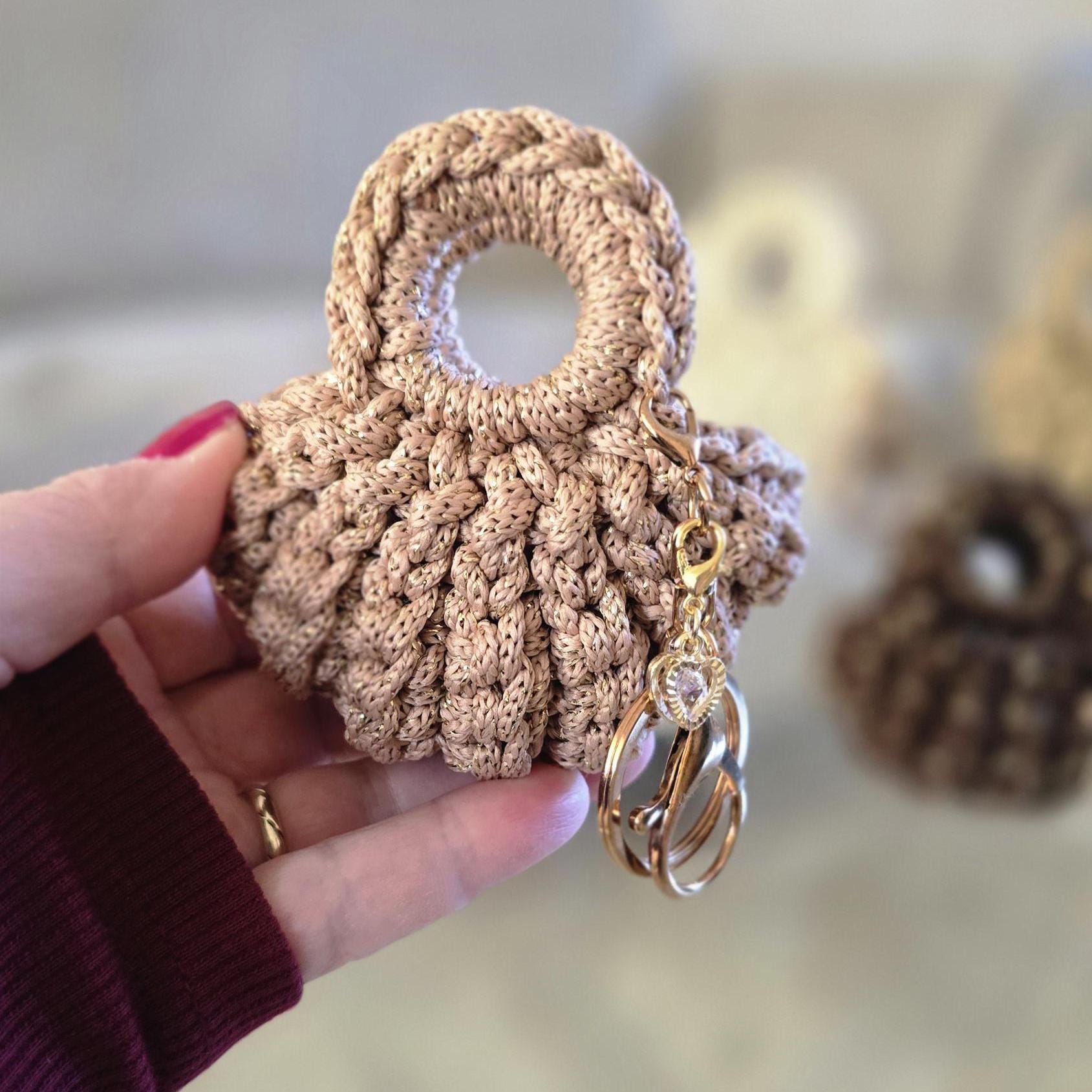 Crochet Bag Charm | Keychain with Ring | Minimalist Accessory