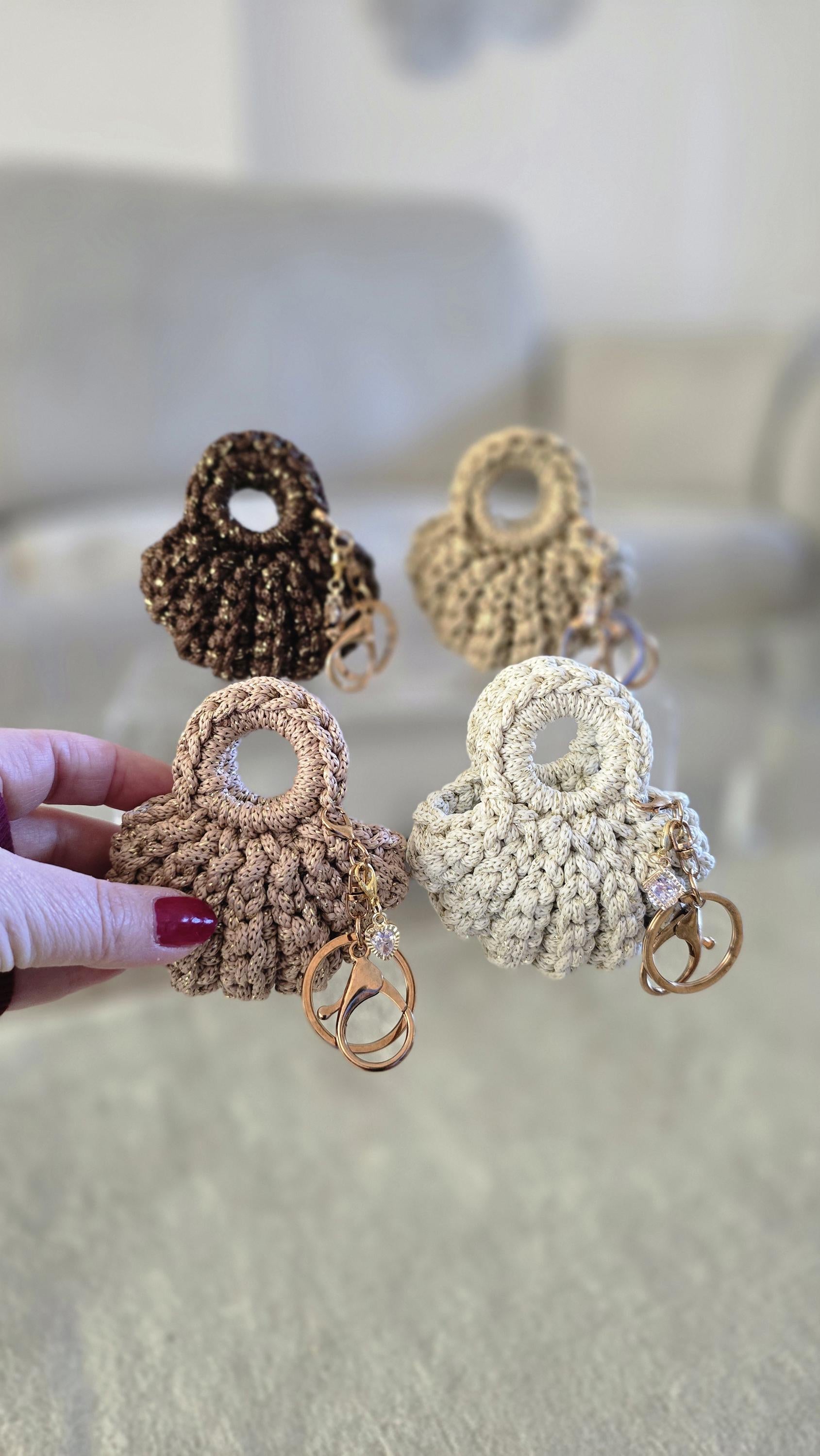Crochet Bag Charm | Keychain with Ring | Minimalist Accessory