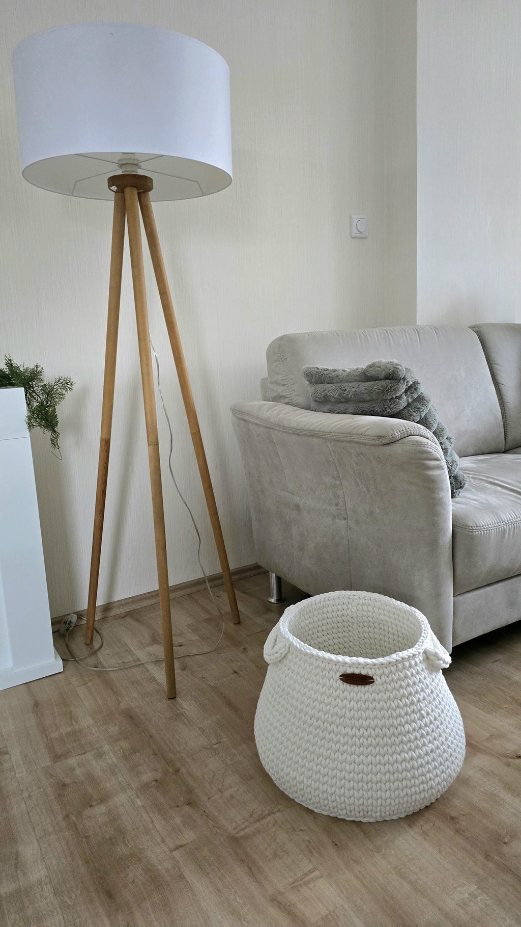 Cotton cord basket with soft textured surface for everyday organization
