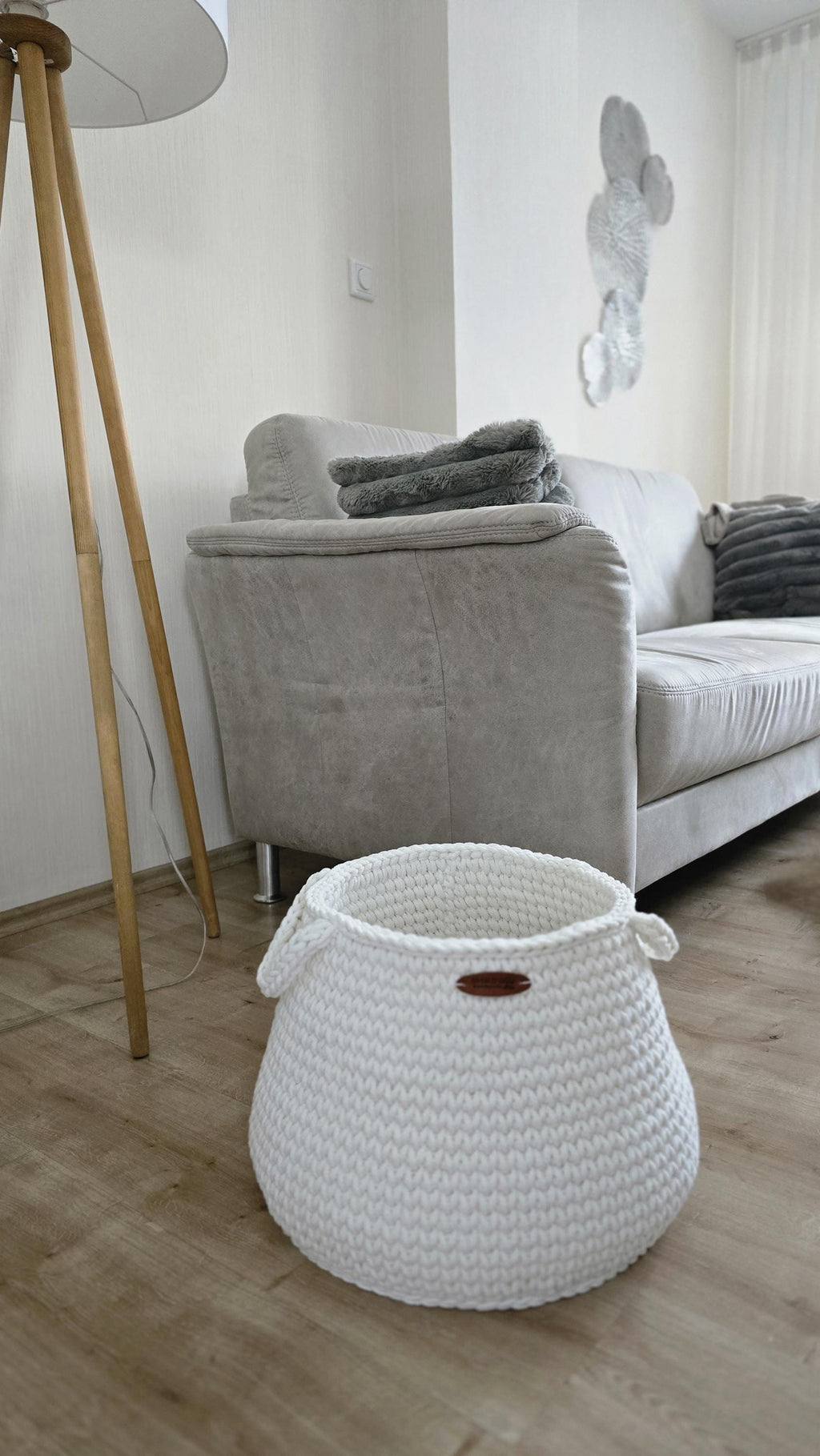 Runder XXL Korb als ordnendes Wohnaccessoire