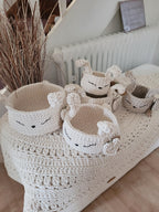 HasenKorb, Utensilo gehäkelt, Taufe Geschenkidee, Bunny Korb, Kinderzimmer Deko, Babyausstattung Babypartygeschenk, Babyzimmer Aufbewahrung