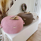 Pouf Sitzpouf Ottomane aus Baumwolle perfekt als Wohnzimmer und Kinderzimmer Dekoration Pouf Hocker mit Mikroperlen Füllung