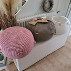 Pouf Sitzpouf Ottomane aus Baumwolle perfekt als Wohnzimmer und Kinderzimmer Dekoration Pouf Hocker mit Mikroperlen Füllung