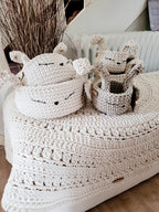 HasenKorb, Utensilo gehäkelt, Taufe Geschenkidee, Bunny Korb, Kinderzimmer Deko, Babyausstattung Babypartygeschenk, Babyzimmer Aufbewahrung