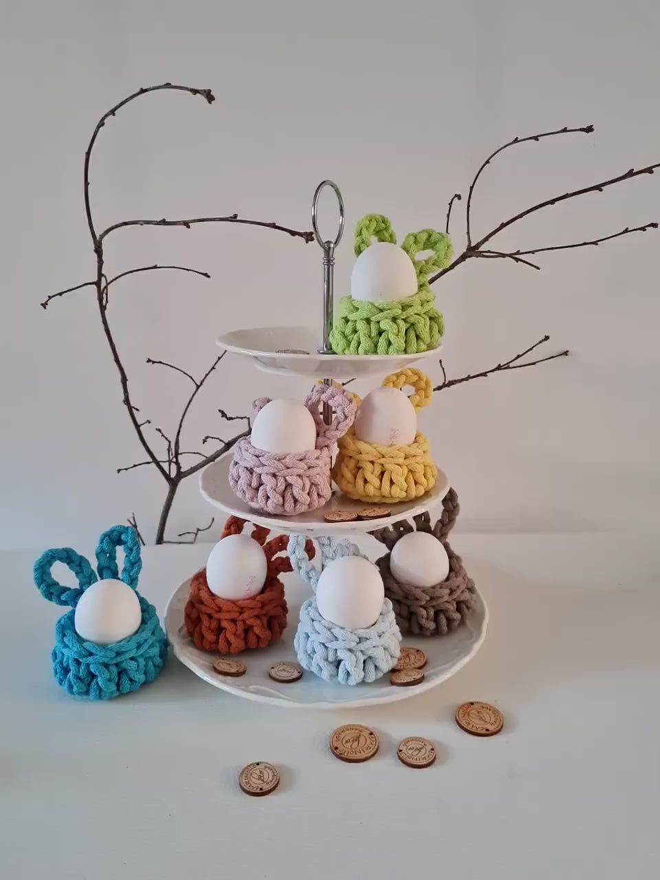 Hasenbecher, Eierbecher BunnyBasket, häkeln HasenKorb,  Esszimmer Dekoration, Gastgebergeschenk, Wohnzimmer Dekoration, Nordic Stile