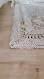 Teppichläufer Wohnzimmer eckig, Baumwollteppich, im skandinavischem Stil, vintage Teppich handgefertigt, Flurläufer, Kinderzimmer Deko