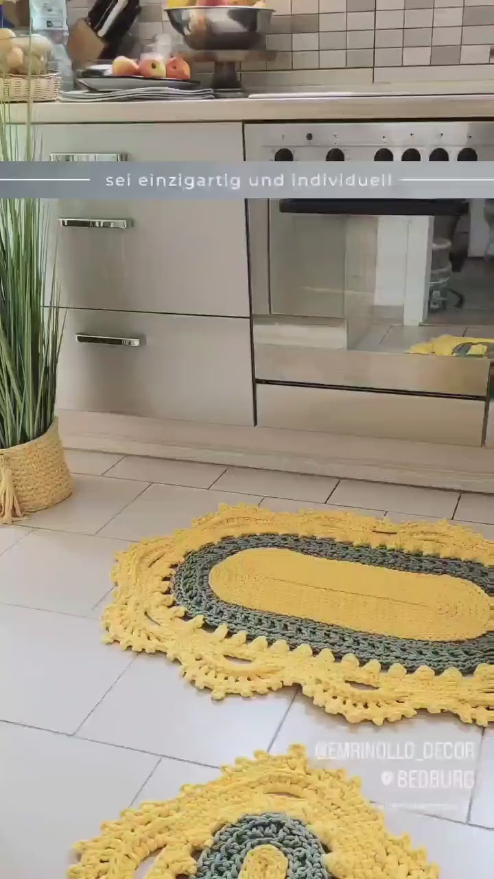 Teppich oval Wohnzimmer, Kinderzimmer Deko, Baumwollteppich, im skandinavischem Stil, vintage Teppich handgefertigt und nachhaltig