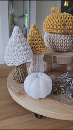 Decorative mushrooms – autumnal decoration | Crocheted in Scandi living style | Autumn decoration for the table & creative gifts girlfriend