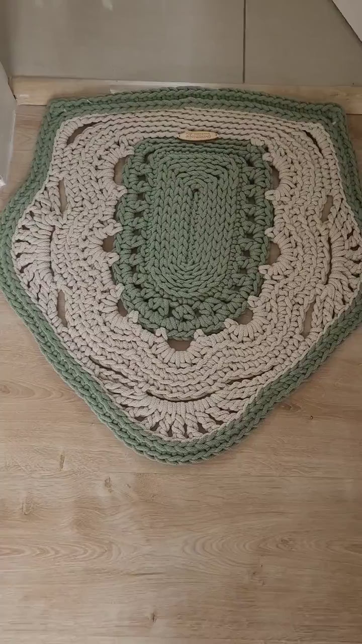 Teppich oval Wohnzimmer, Kinderzimmer Deko, Baumwollteppich, im skandinavischem Stil, vintage Teppich handgefertigt und nachhaltig