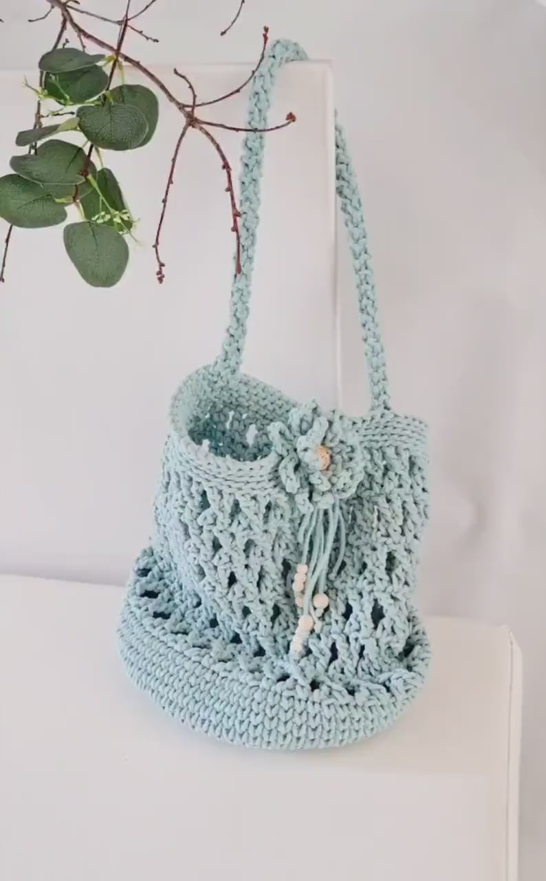 Handtasche Umhängetasche, Tragetasche, Netz, Marktasche häkeln, Boho-Tasche, Tasche, Kelim-Tasche, Geschenk für sie, Makramee-Tasche