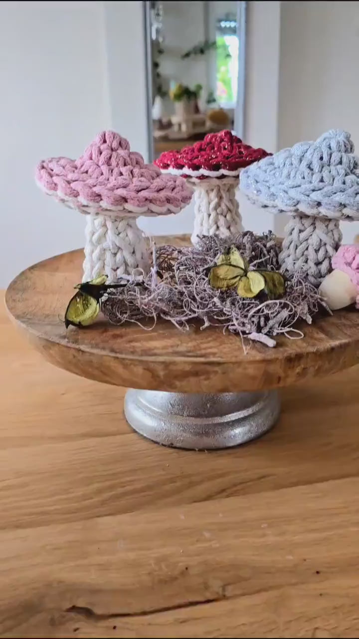 Decorative mushrooms – autumnal decoration | Crocheted in Scandi living style | Autumn decoration for the table & creative gifts girlfriend