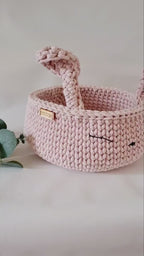 BunnyBasket, HasenKorb gehäkelt, Kinderzimmer Dekoration, Babyausstattung Babypartygeschenk, Babyzimmer deko,  Aufbewahrungskorb, Utensilo