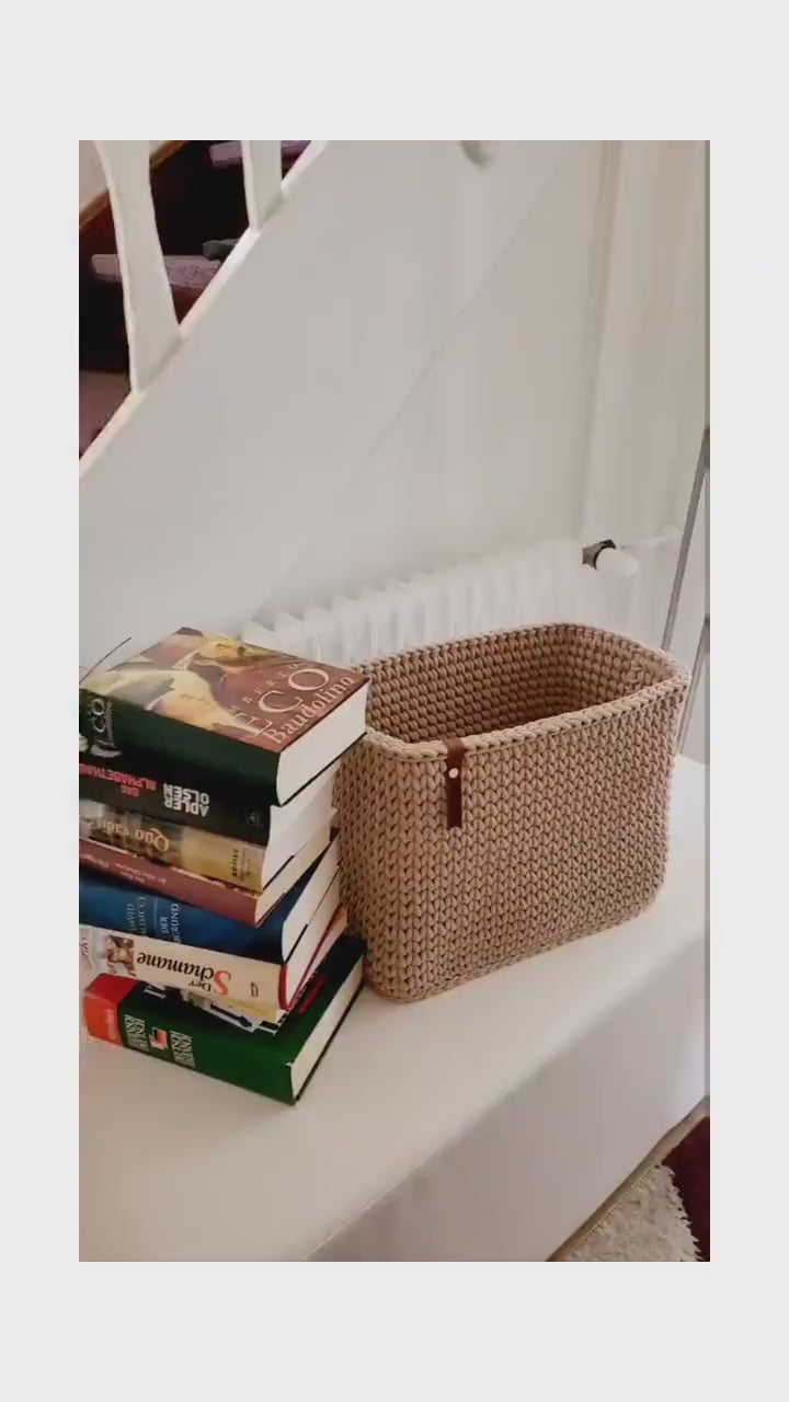 Korb gehäkelt eckig, Aufbewahrung Spielzeug, Kinderzimmer deko, Utensilo, Geschenkidee, Weihnachtsgeschenk, Bad Aufbewahrung