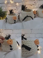 Gehäkelter Korb Schneemann, Kinder Korb, Wohnzimmer Kinderzimmer Dekoration, Nikolausgeschenk, Weihnachtsgeschenk, Nordic Stile