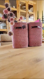 Square high basket - crocheted storage basket, basket for the bathroom, baby room decor, baskets for children's rooms, housewarming gift ide