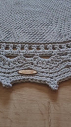 Teppich rund Wohnzimmer, Baumwollteppich gehäkelt, im skandinavischem Stil, Babyzimmer deko, kleines Bad, Geschenkidee, Kinderzimmer deko