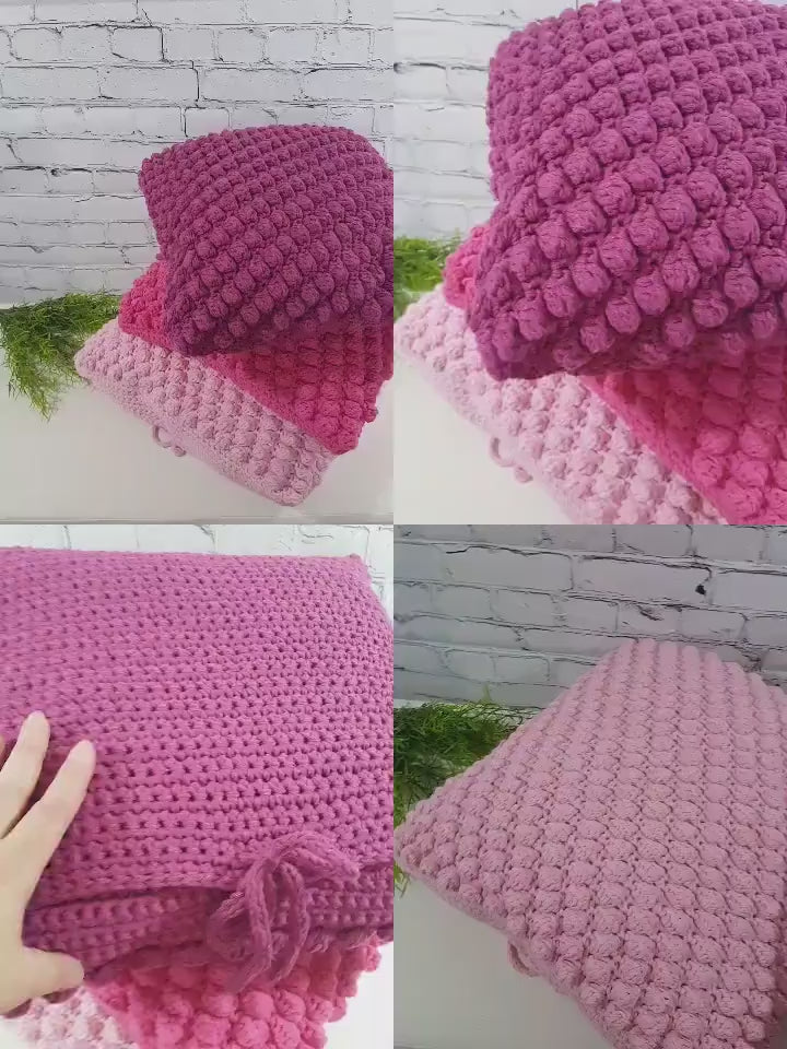 Gehäkeltes Bubble-Kissen, Skandinavische Wohnkultur aus Baumwolle für Sofa & Deko