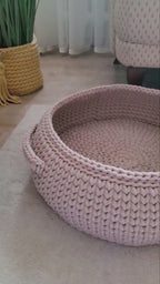 Zeitungskorb, newspaper gehäkelt, Korbschale, Aufbewahrungskorb, beige Spielzeug Korb, Scandi Home-Dekor, skandinavisches japandi Style