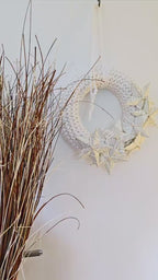 Door wreath spring, wall wreath handmade, with stars made from book pages - as home decoration - unique gifts for book lovers
